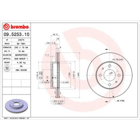 BREMBO Brzdový kotouč větraný Ø240mm 09.5253.10_thumb2