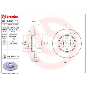 BREMBO Brzdový kotouč plný Ø247mm 08.8705.11_thumb3