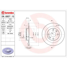 BREMBO Brzdový kotouč plný Ø250mm 08.6857.10_thumb2