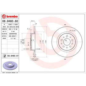 BREMBO Brzdový kotouč plný Ø264mm 08.9460.61_thumb2