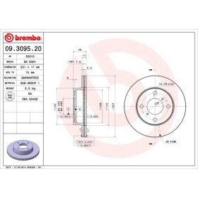 BREMBO Brzdový kotouč větraný Ø231mm 09.3095.20_thumb2