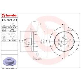 BREMBO Brzdový kotouč plný Ø269mm 08.5625.10_thumb2