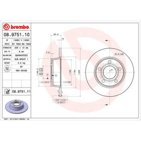 BREMBO Brzdový kotouč plný Ø255mm 08.9751.11_thumb2