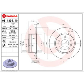 BREMBO Brzdový kotouč plný Ø279mm 08.1395.40_thumb2