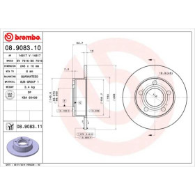 BREMBO Brzdový kotouč plný Ø245mm 08.9083.11_thumb2