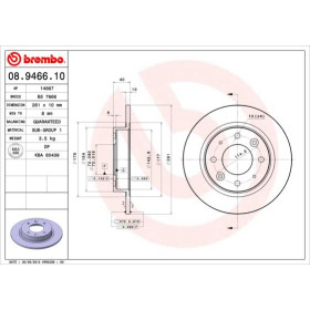 BREMBO Brzdový kotouč plný Ø261mm 08.9466.10_thumb2