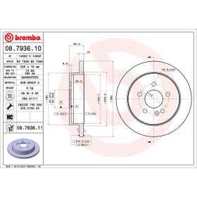 BREMBO Brzdový kotouč plný Ø285mm 08.7936.11_thumb2