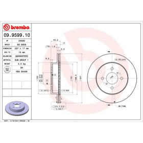 BREMBO Brzdový kotouč větraný Ø257mm 09.9599.10_thumb2