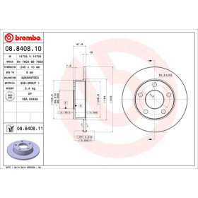 BREMBO Brzdový kotouč plný Ø245mm 08.8408.11_thumb2