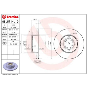 BREMBO Brzdový kotouč plný Ø256mm 08.5714.10_thumb2