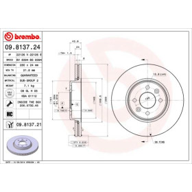 BREMBO Brzdový kotouč větraný Ø280mm 09.8137.21_thumb2