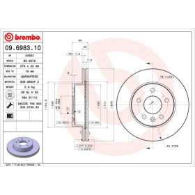 BREMBO Brzdový kotouč větraný Ø276mm 09.6983.10_thumb2