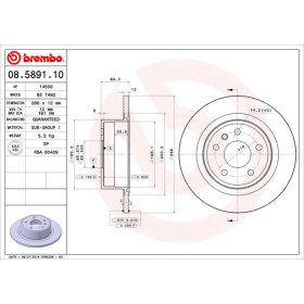 BREMBO Brzdový kotouč plný Ø286mm 08.5891.10_thumb2