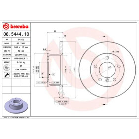 BREMBO Brzdový kotouč plný Ø303mm 08.5444.10_thumb2