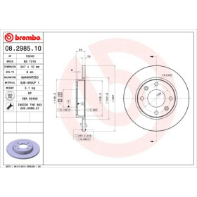 BREMBO Brzdový kotouč plný Ø247mm 08.2985.10_thumb2