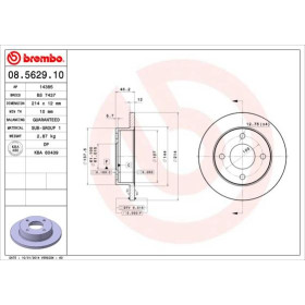 BREMBO Brzdový kotouč plný Ø214mm 08.5629.10_thumb2