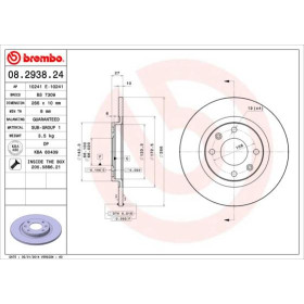 BREMBO Brzdový kotouč plný Ø266mm 08.2938.24_thumb2