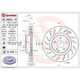 BREMBO Brzdový kotouč děrované/vnitřně chladené Ø330mm 09.9825.11_thumb2