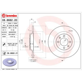 BREMBO Brzdový kotouč plný Ø290mm 08.8682.21_thumb2