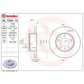 BREMBO Brzdový kotouč plný Ø276mm 08.7300.10_thumb2