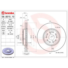 BREMBO Brzdový kotouč větraný Ø315mm 09.8315.10_thumb2