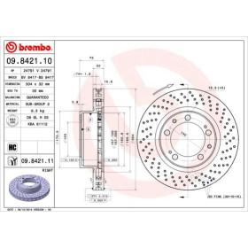 BREMBO Brzdový kotouč děrované/vnitřně chladené Ø304mm 09.8421.11_thumb2