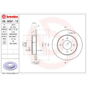 BREMBO Brzdový kotouč plný Ø258mm 08.9081.10_thumb2