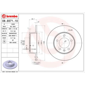 BREMBO Brzdový kotouč plný Ø305mm 08.9371.10_thumb2