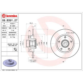 BREMBO Brzdový kotouč plný Ø260mm 08.B391.27_thumb2