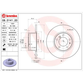 BREMBO Brzdový kotouč plný Ø302mm 08.5141.20_thumb2