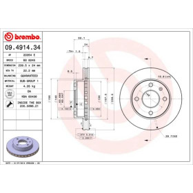 BREMBO Brzdový kotouč větraný Ø240mm 09.4914.34_thumb2