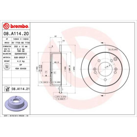 BREMBO Brzdový kotouč plný Ø262mm 08.A114.21_thumb2