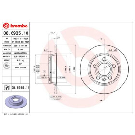 BREMBO Brzdový kotouč plný Ø268mm 08.6935.11_thumb2