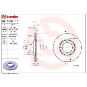 BREMBO Brzdový kotouč větraný Ø242mm 09.5004.10_thumb2