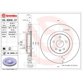 BREMBO Brzdový kotouč vnitřní chlazeně Ø355mm 09.8906.31_thumb2