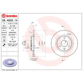 BREMBO Brzdový kotouč plný Ø238mm 08.4929.14_thumb2