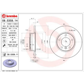 BREMBO Brzdový kotouč plný Ø286mm 08.5359.11_thumb2