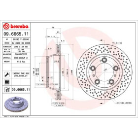 BREMBO Brzdový kotouč děrované/vnitřně chladené Ø299mm 09.6665.11_thumb2