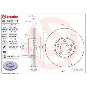 BREMBO Brzdový kotouč větraný Ø332mm 09.9923.11_thumb2