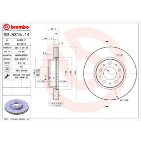 BREMBO Brzdový kotouč větraný Ø280mm 09.5315.14_thumb2