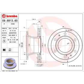 BREMBO Brzdový kotouč vnitřní chlazeně Ø304mm 09.6813.60_thumb2