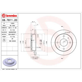 BREMBO Brzdový kotouč plný Ø230mm 08.7811.20_thumb2