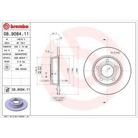 BREMBO Brzdový kotouč plný Ø255mm 08.9084.11_thumb2