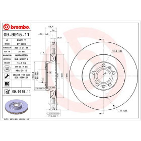 BREMBO Brzdový kotouč větraný Ø360mm 09.9915.11_thumb2