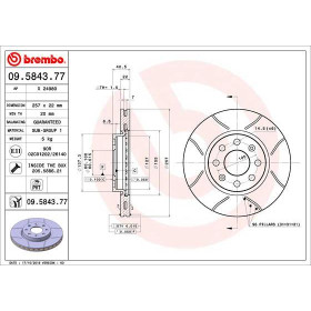 BREMBO Brzdový kotouč drazkovany Ø257mm 09.5843.77_thumb2