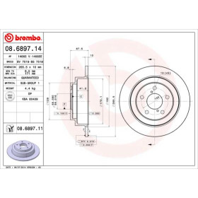 BREMBO Brzdový kotouč plný Ø266mm 08.6897.11_thumb2