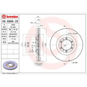 BREMBO Brzdový kotouč větraný Ø280mm 09.6866.20_thumb2