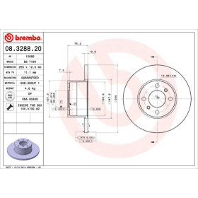 BREMBO Brzdový kotouč plný Ø255mm 08.3288.20_thumb2