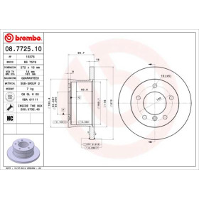 BREMBO Brzdový kotouč plný Ø272mm 08.7725.10_thumb2