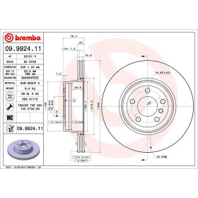 BREMBO Brzdový kotouč větraný Ø345mm 09.9924.11_thumb2